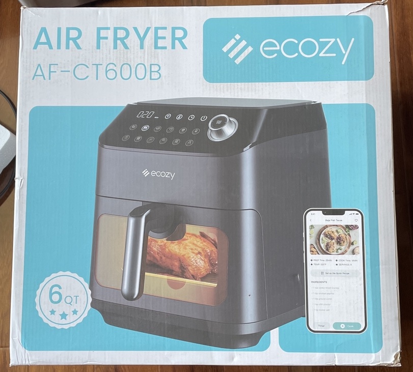 ecozy Air Fryer 6 Quart with Smart WiFi, See-Through Window, 11